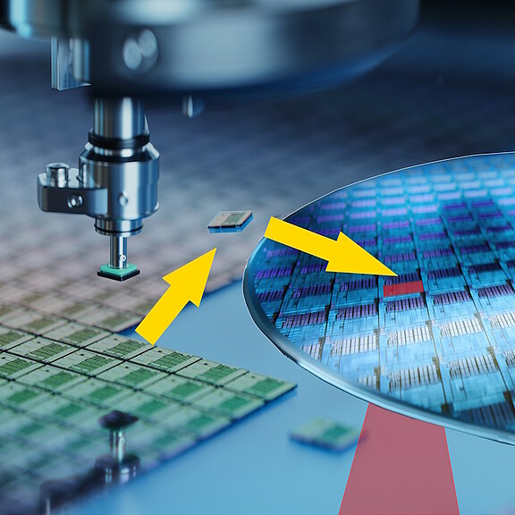Laser Assisted Bonding auf einem Wafer