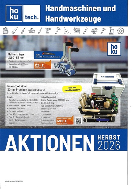 Handmaschinen und Handwerkzeuge – Aktionen Herbst 2026