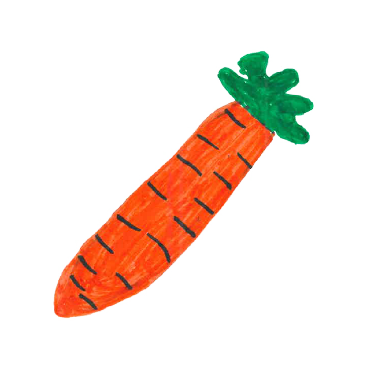 Kinderzeichnung einer Karotte