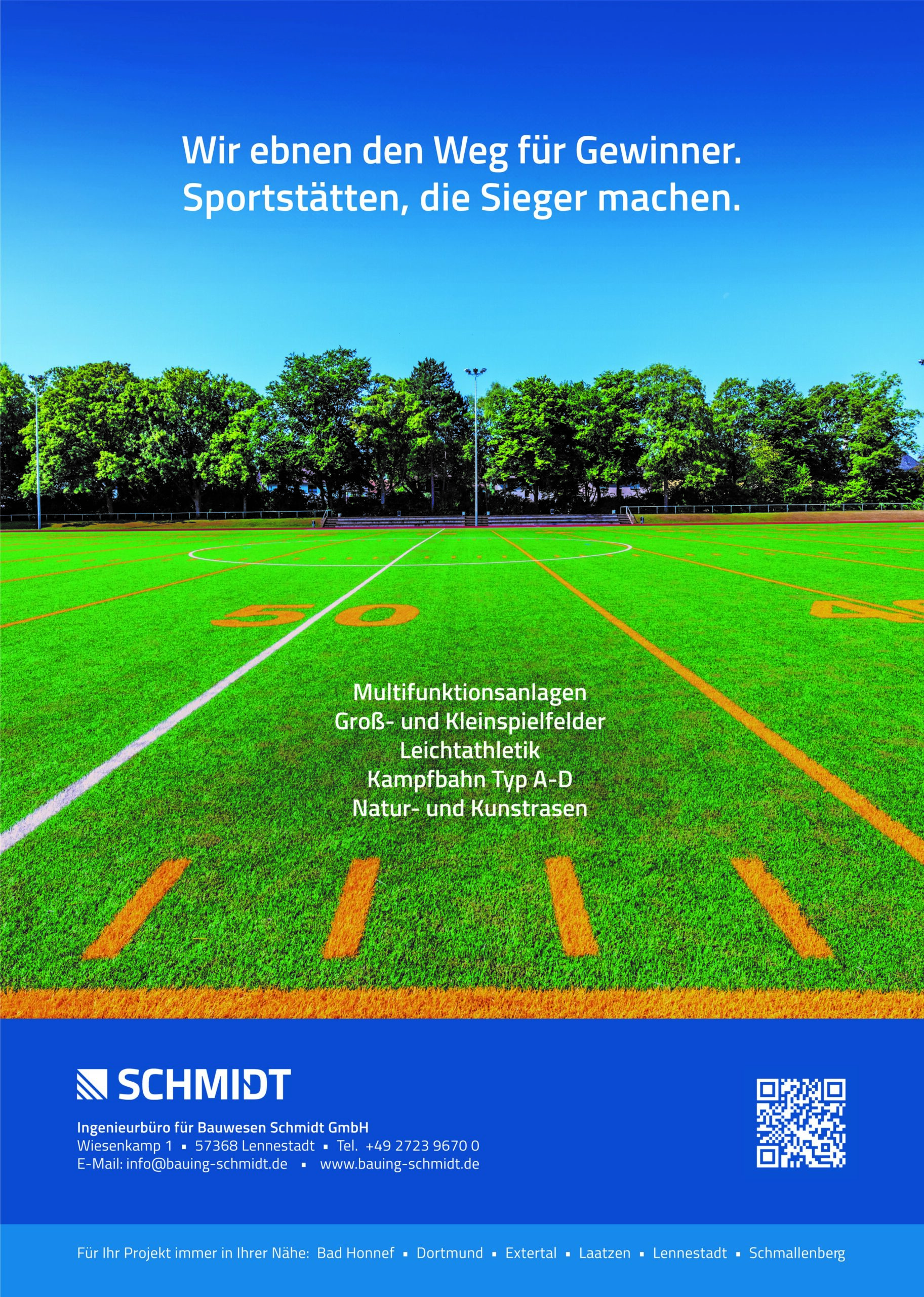 Printanzeige zum Sportanlagenbau