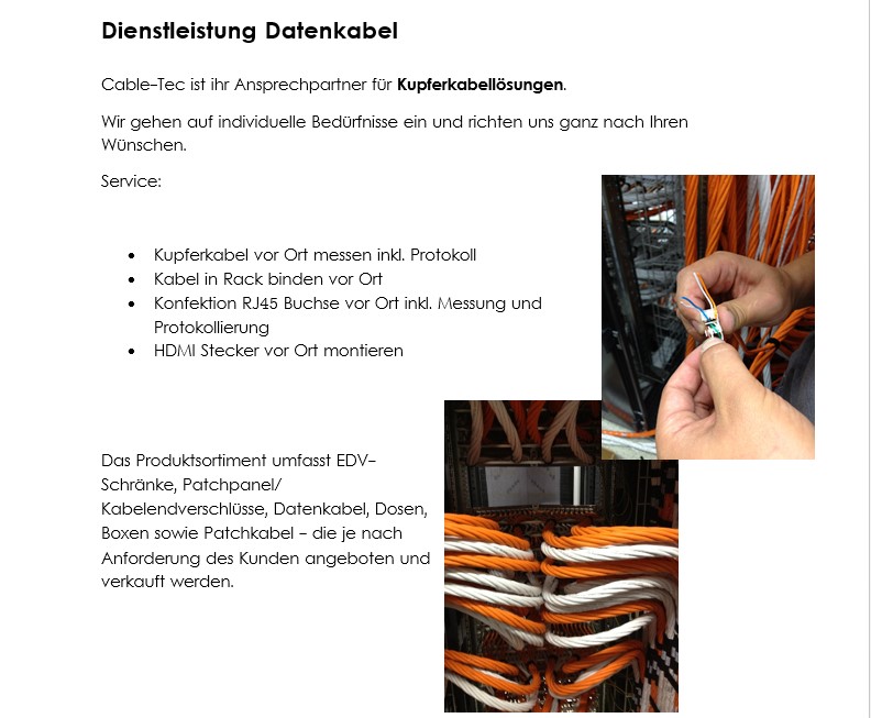 Daten-Installationskabel (Draka UC900/UC1200/UC1500)