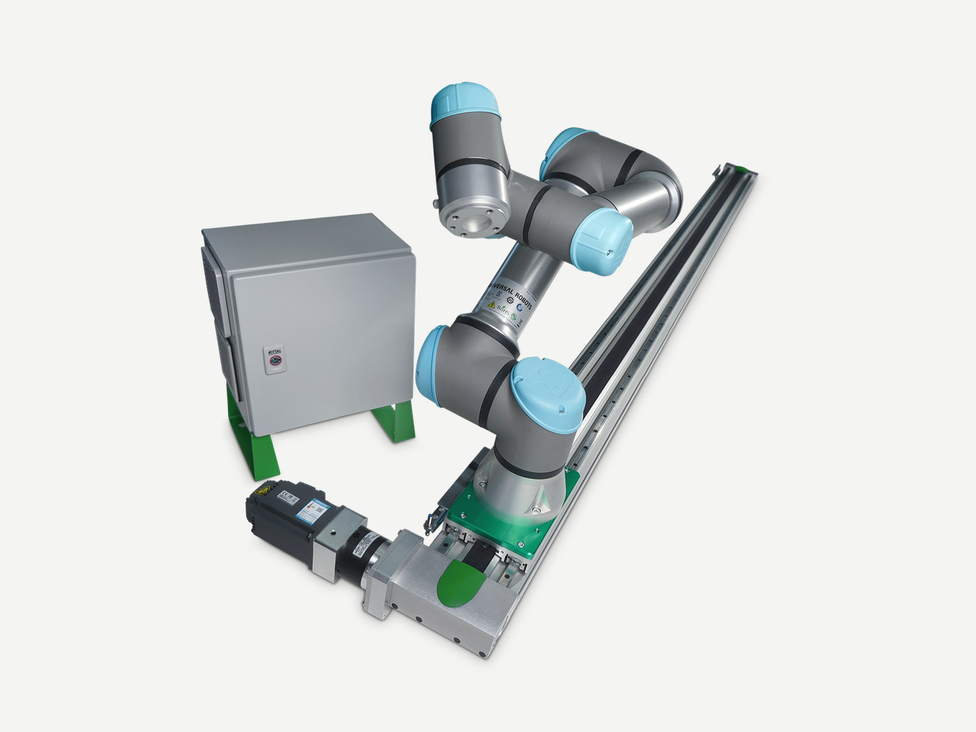 ECOlinearaxis – UR-Arm auf Linearachse mit esaDrive