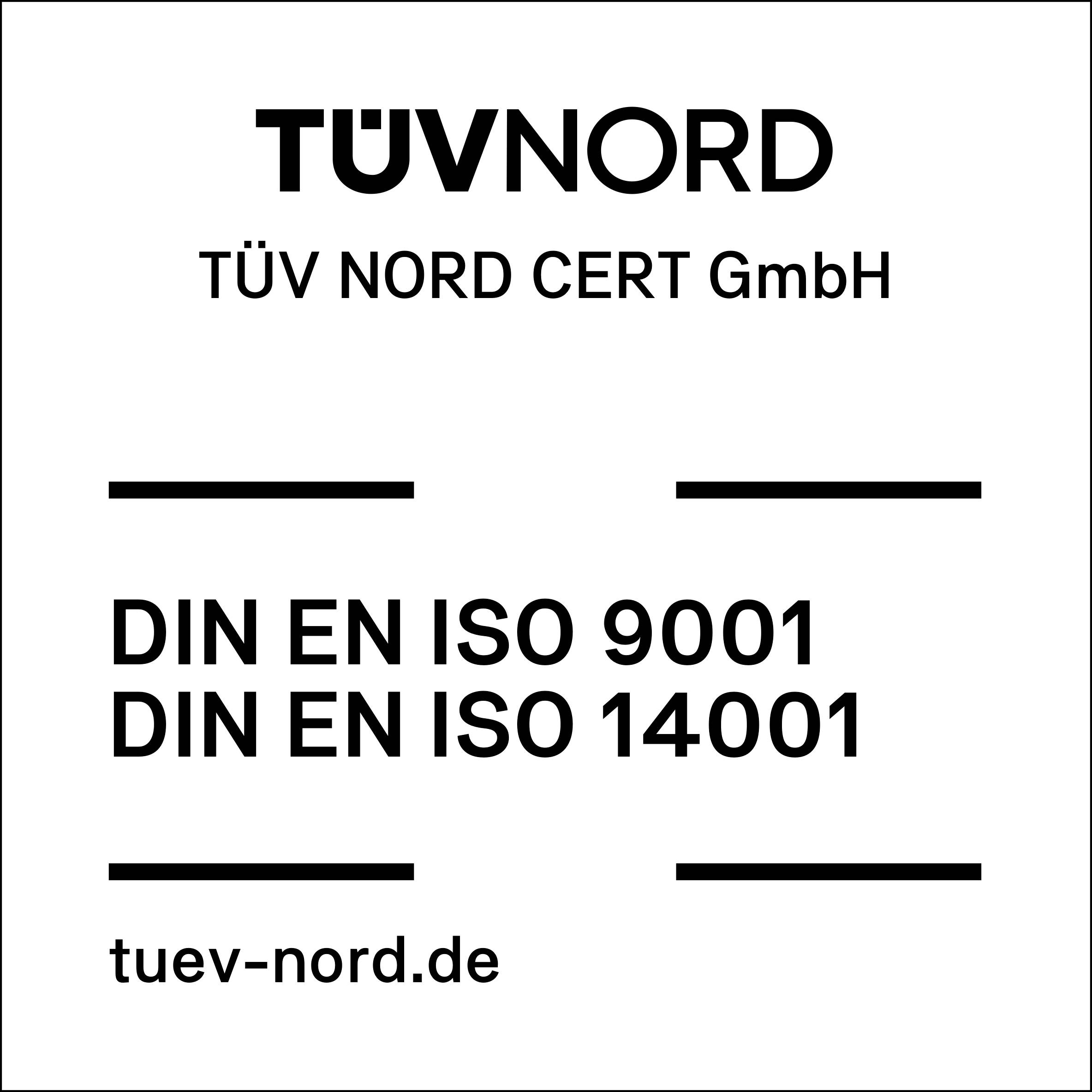 Zertifikate ISO 9001 und ISO 14001