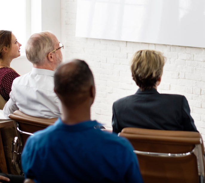 Training participants at a seminar