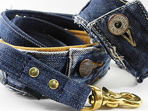 Upcycling-Halsband aus Jeans