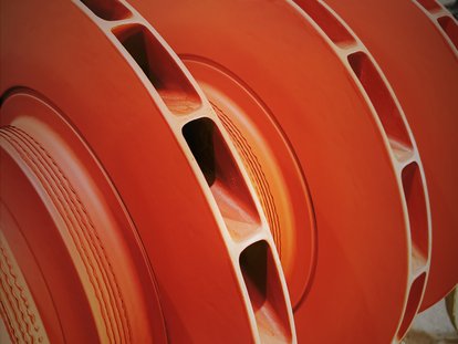 Impeller after completed re-coating with Si 14 EG