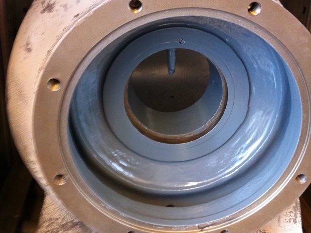 Pump casing with Si 570 AR lining before curing
