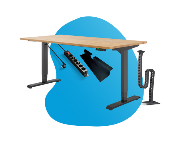Schreibtisch-Set mit Kabelmanagement