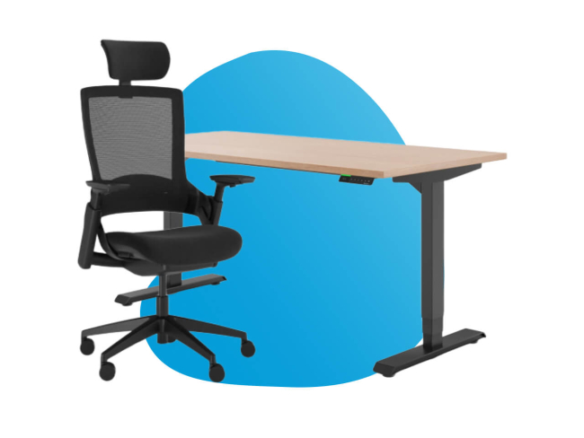 Schreibtisch- und Stuhl-Set Desktopia Pro X