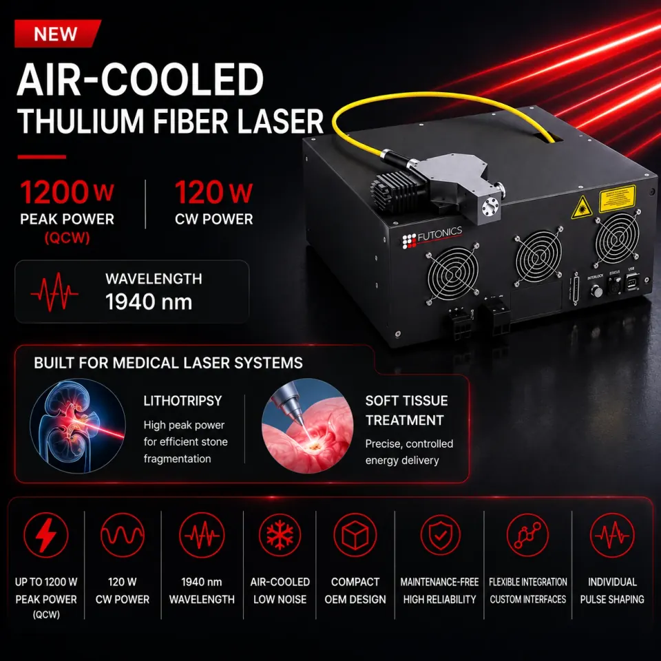 Luftgekühltes Thulium-Faserlasersystem