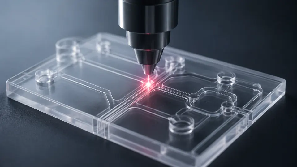 Laserschweißen einer transparenten Mikrofluidik-Komponente