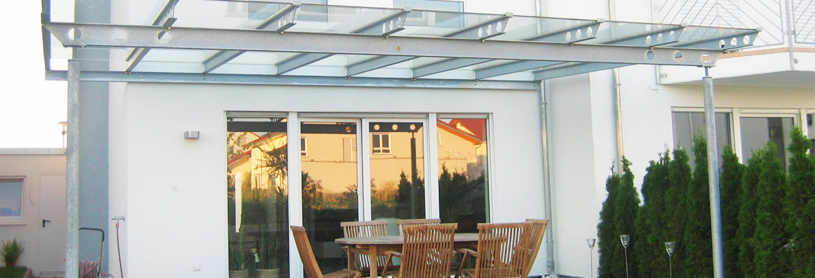 Glass patio roof