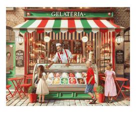 Italian Ice Cream Parlour 40 x 50 cm - Malen nach Zahlen