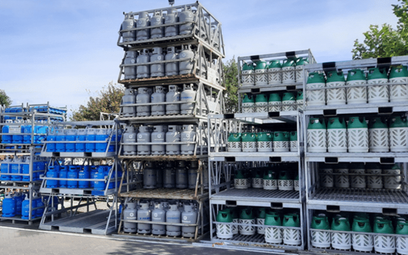 Metall-Display Gasflaschen