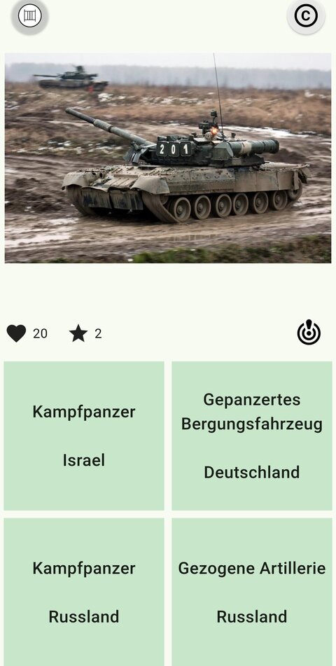 Milsit quiz question with four answer options