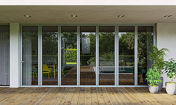 Terrassenzugang mit Schiebefenster-System