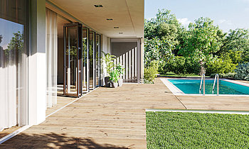 Terrassenzugang einer Architektenvilla