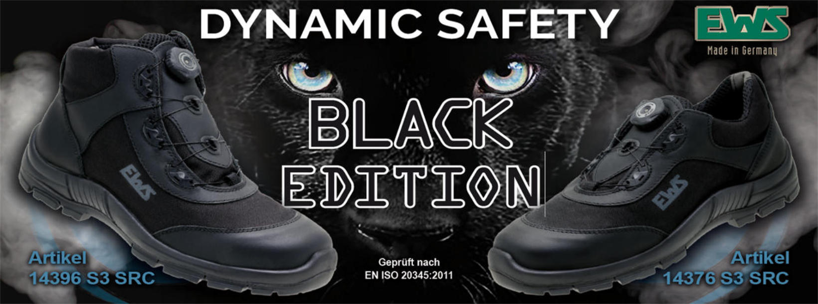 Sicherheitsschuh EWS Dynamic Safety S3 Halbschuh Black Edition