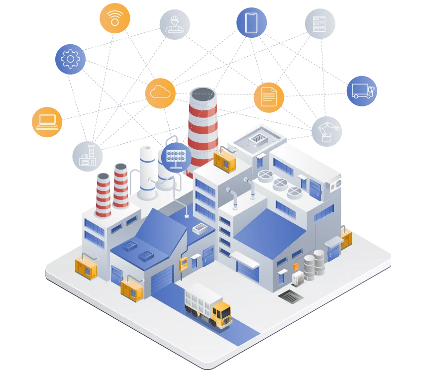 Vernetztes Werk mit Leitsystem- und IIoT-Anbindung