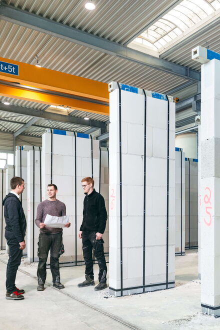 Verarbeitung von Kalksandstein
