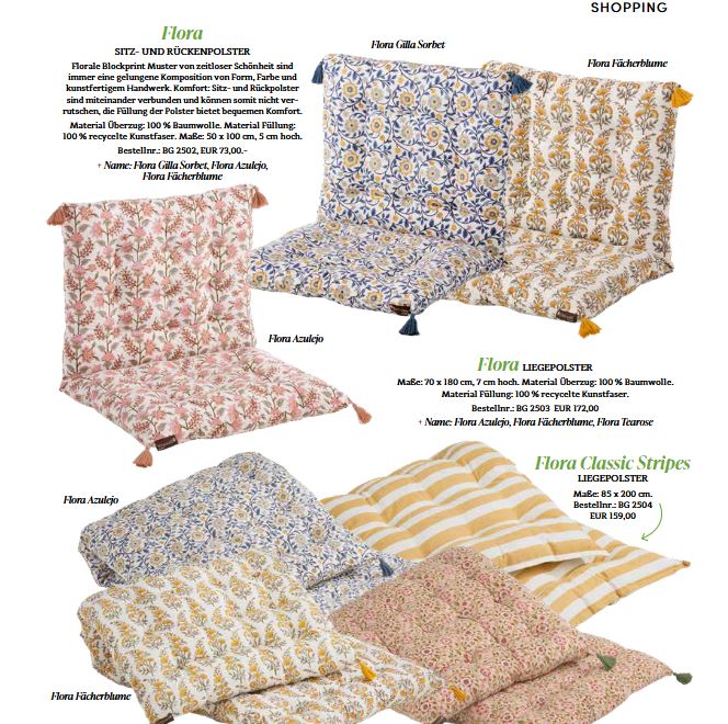 Sitzpolster-Gartenstühle im Bungalow-Magazin