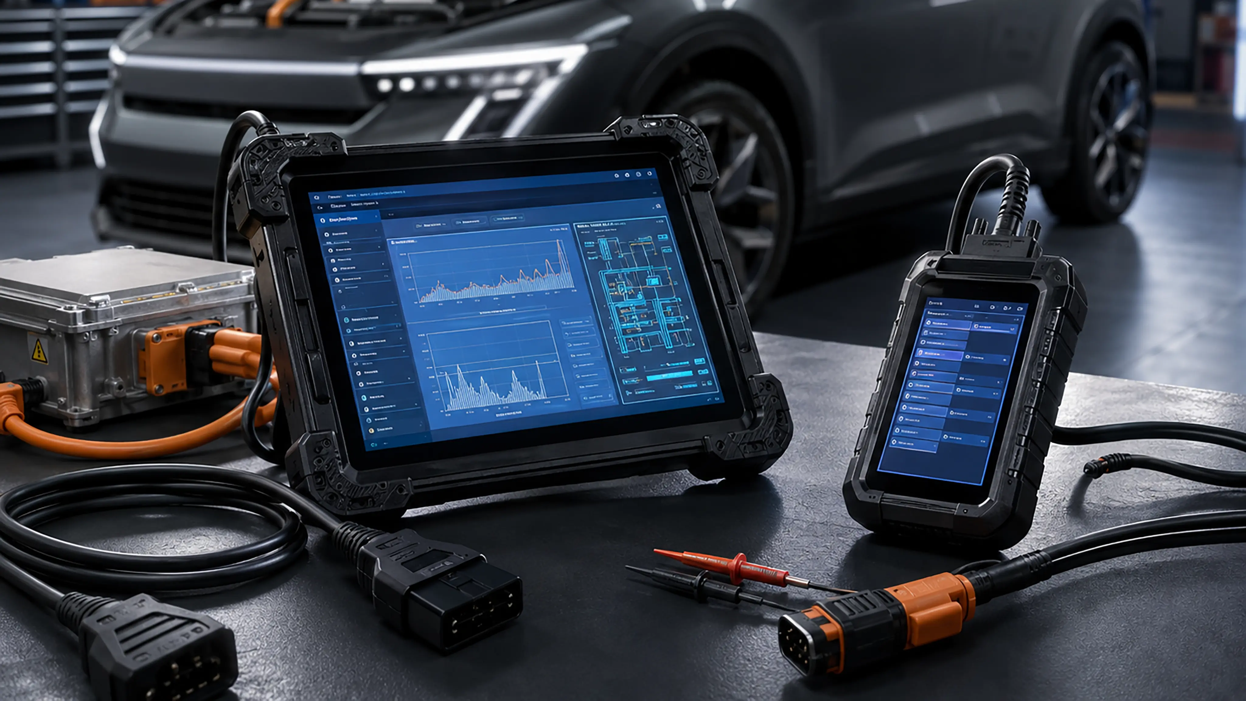 Diagnosegeräte zur Fehleranalyse an einem Elektrofahrzeug