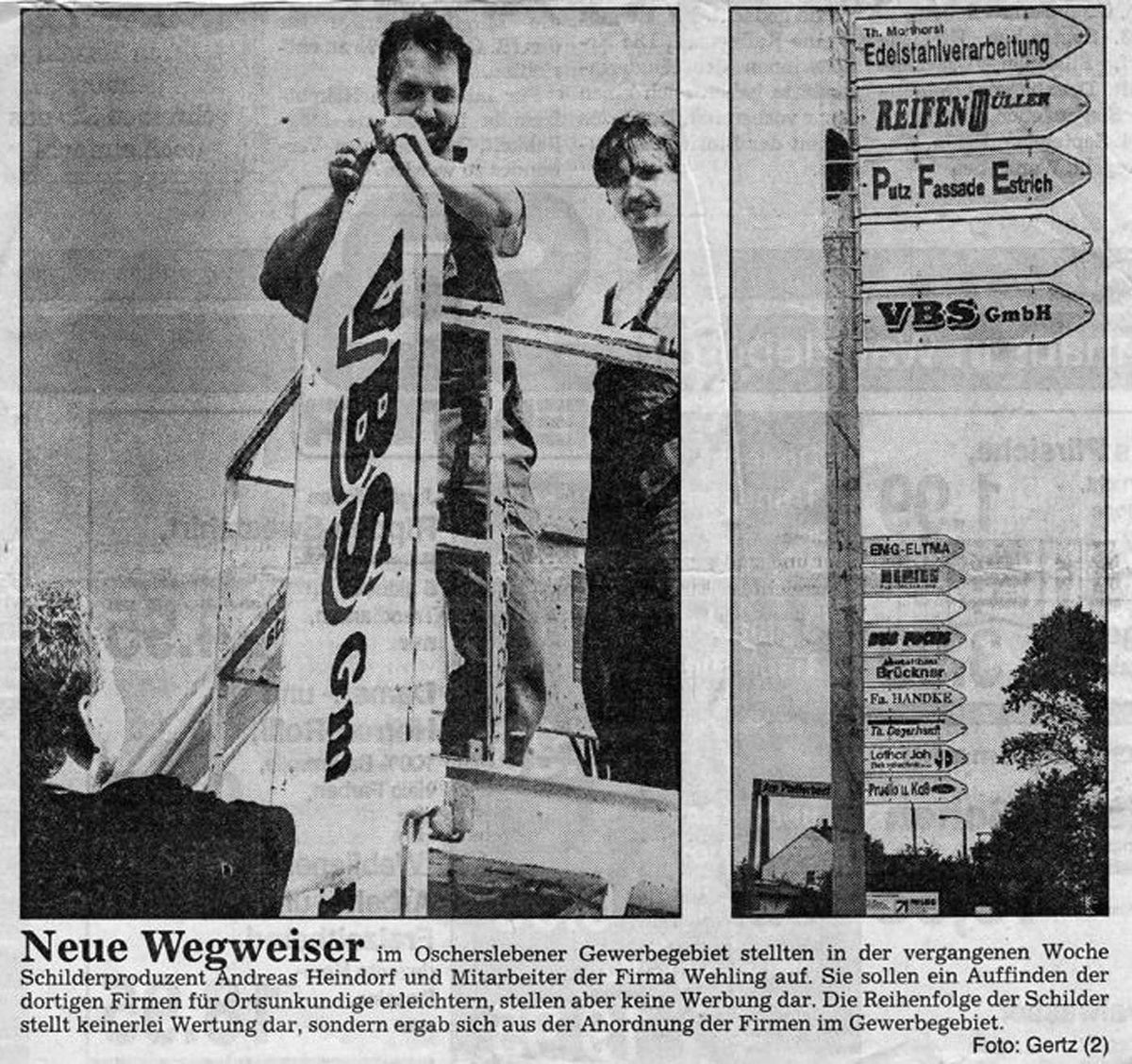 Historischer Zeitungsartikel über die Firmengründung