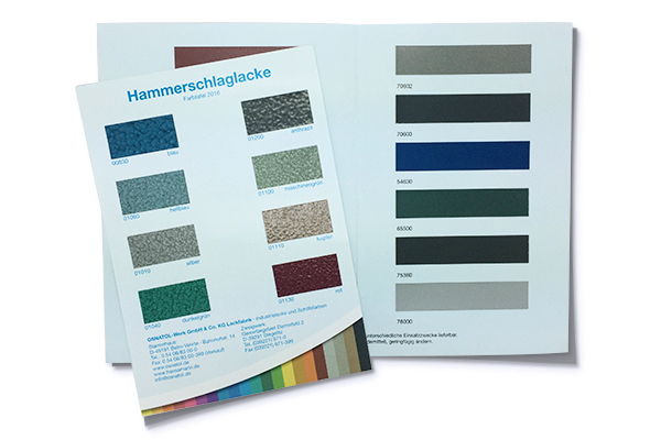 Colour shade cards HL/EG