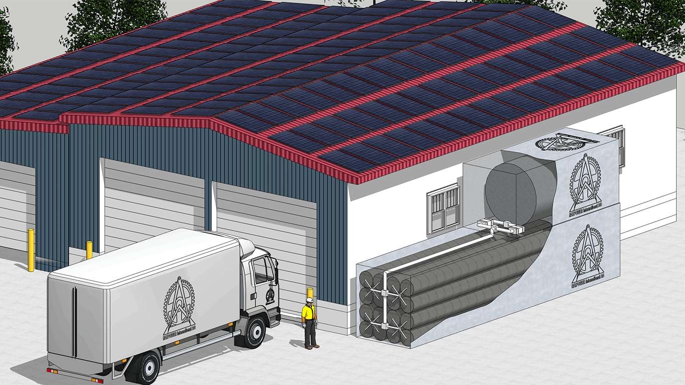 Container system, horizontal compact
