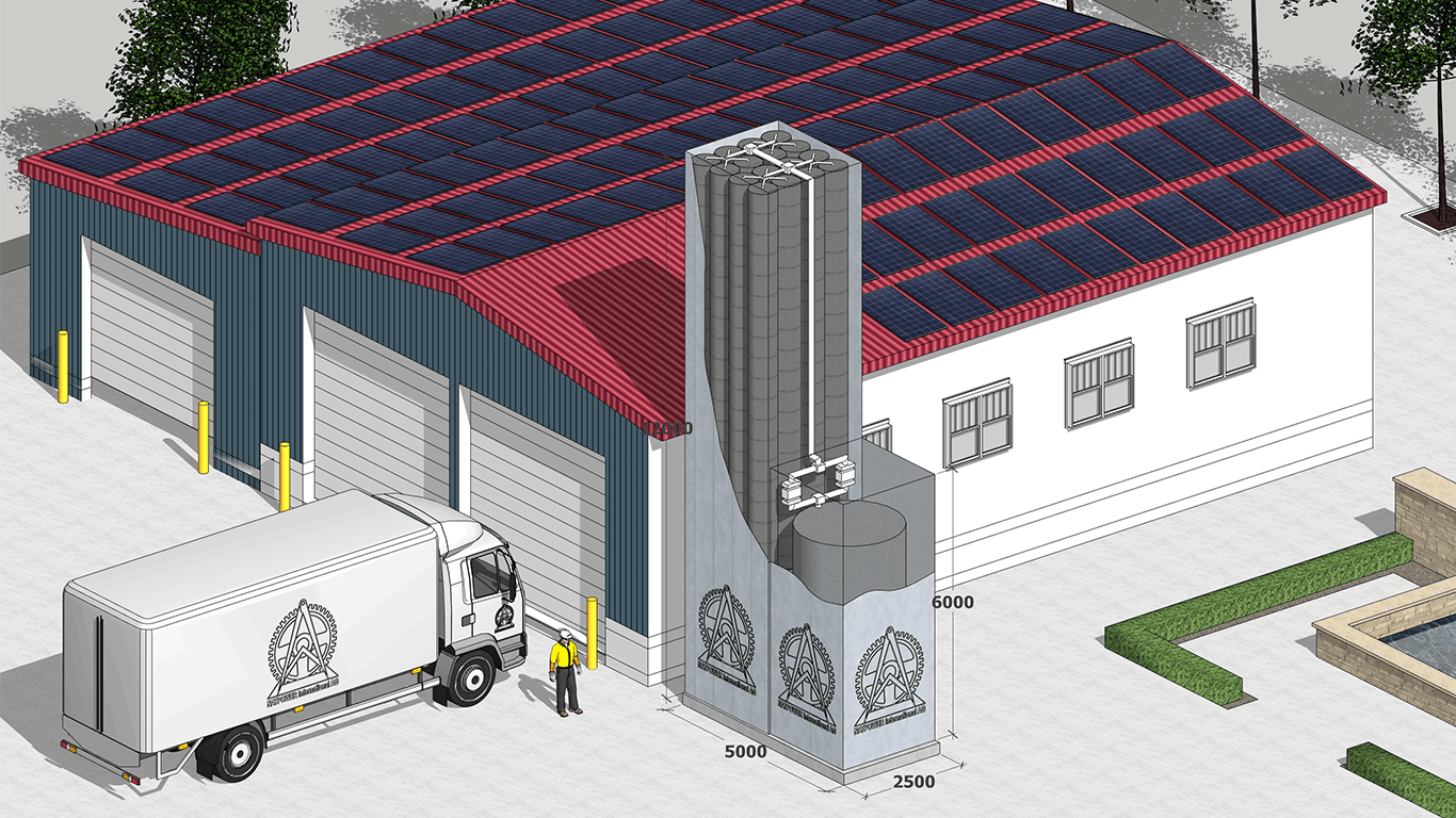 Container system, vertical compact