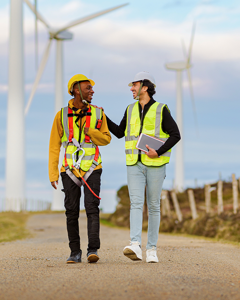 Ingenieure im Windpark