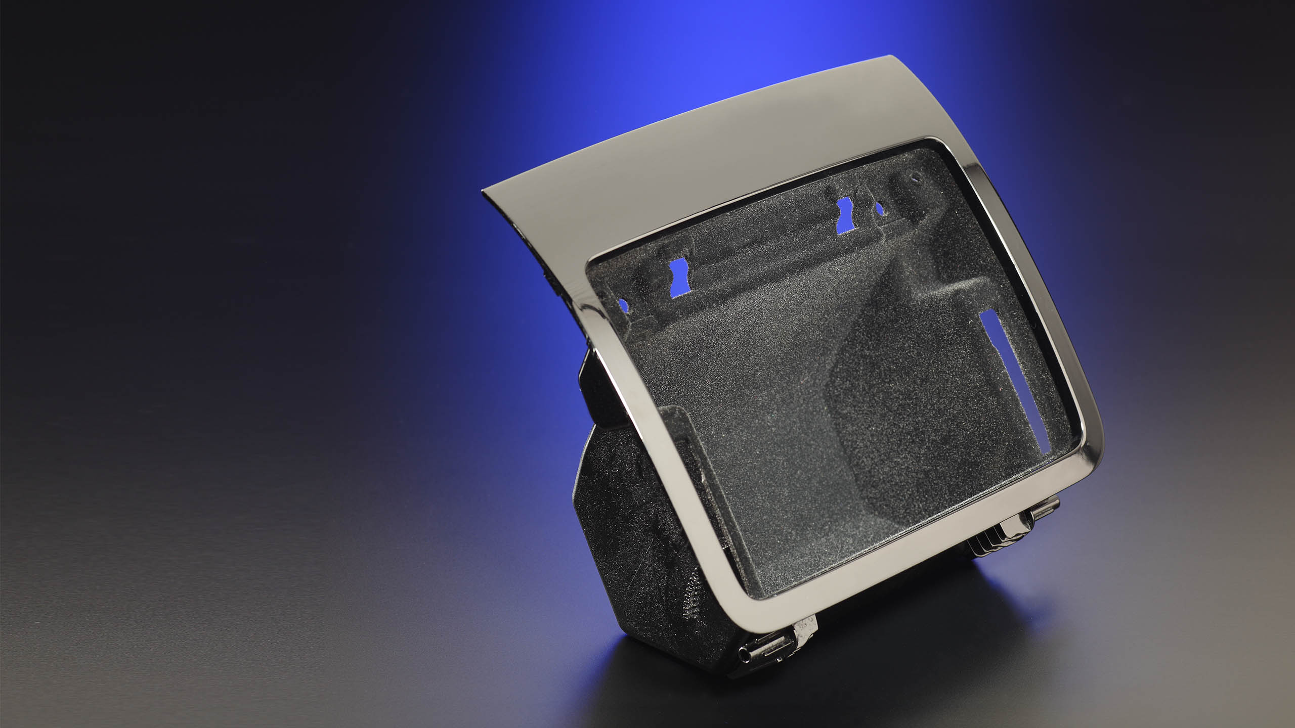 Flocked storage compartment