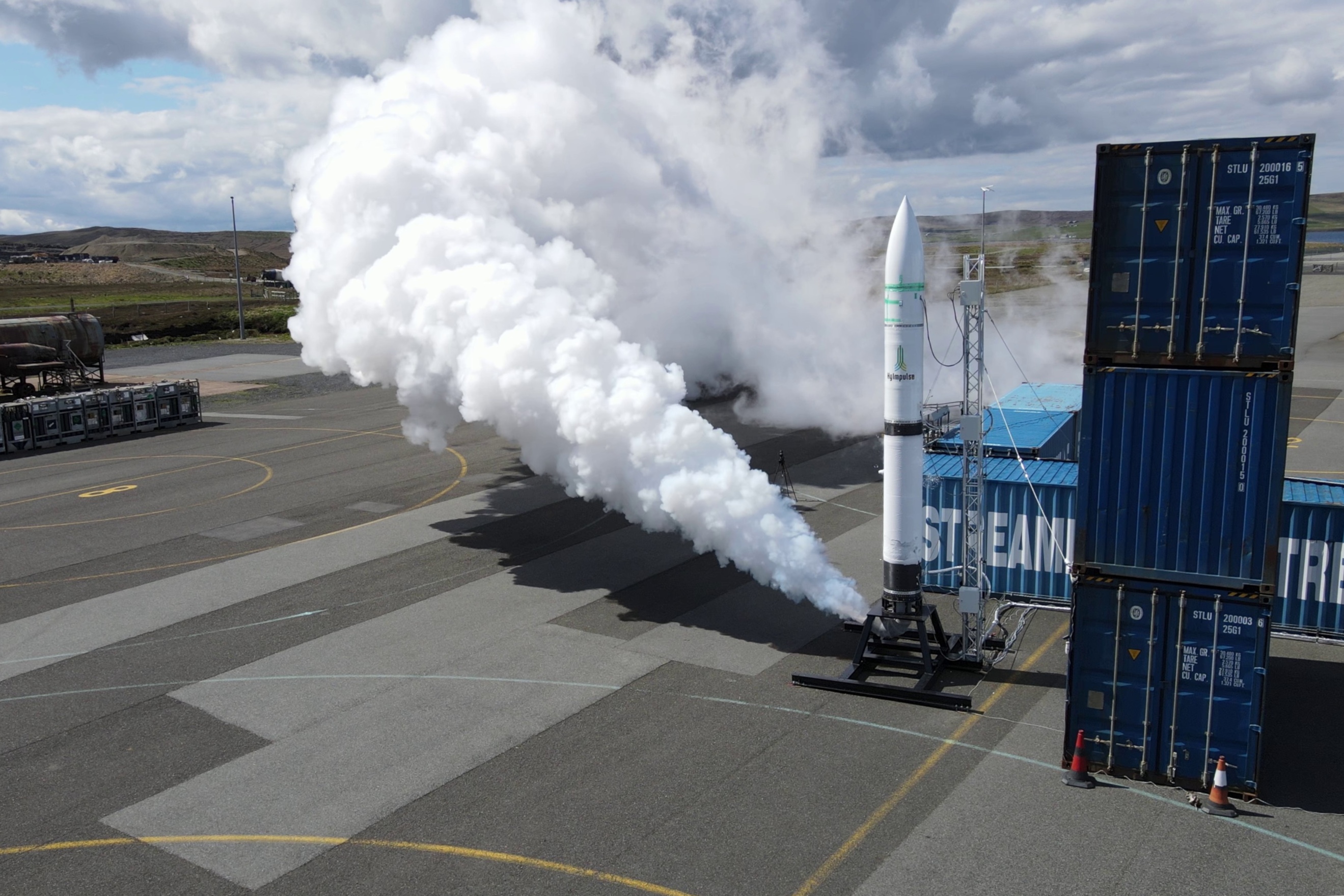 Hot-Fire-Test des Hybridtriebwerks