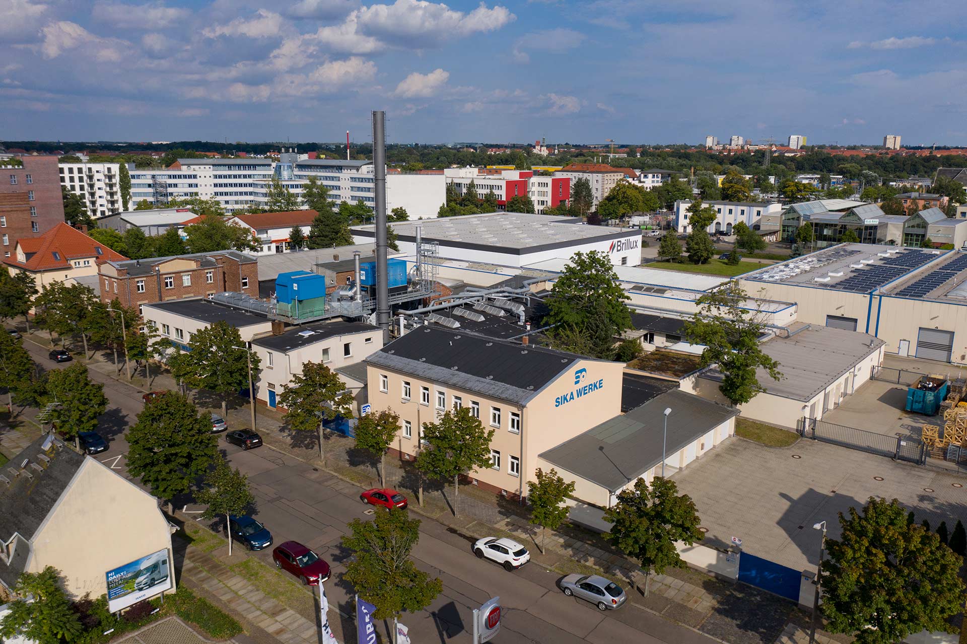 Straßenansicht des Werks Leipzig