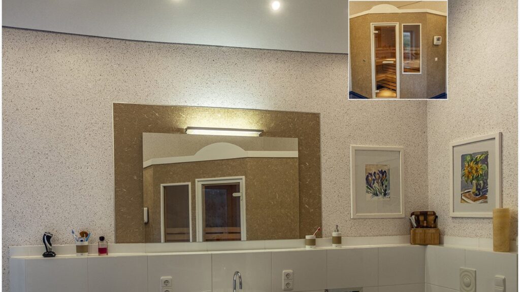 Flüssigtapete im Bad