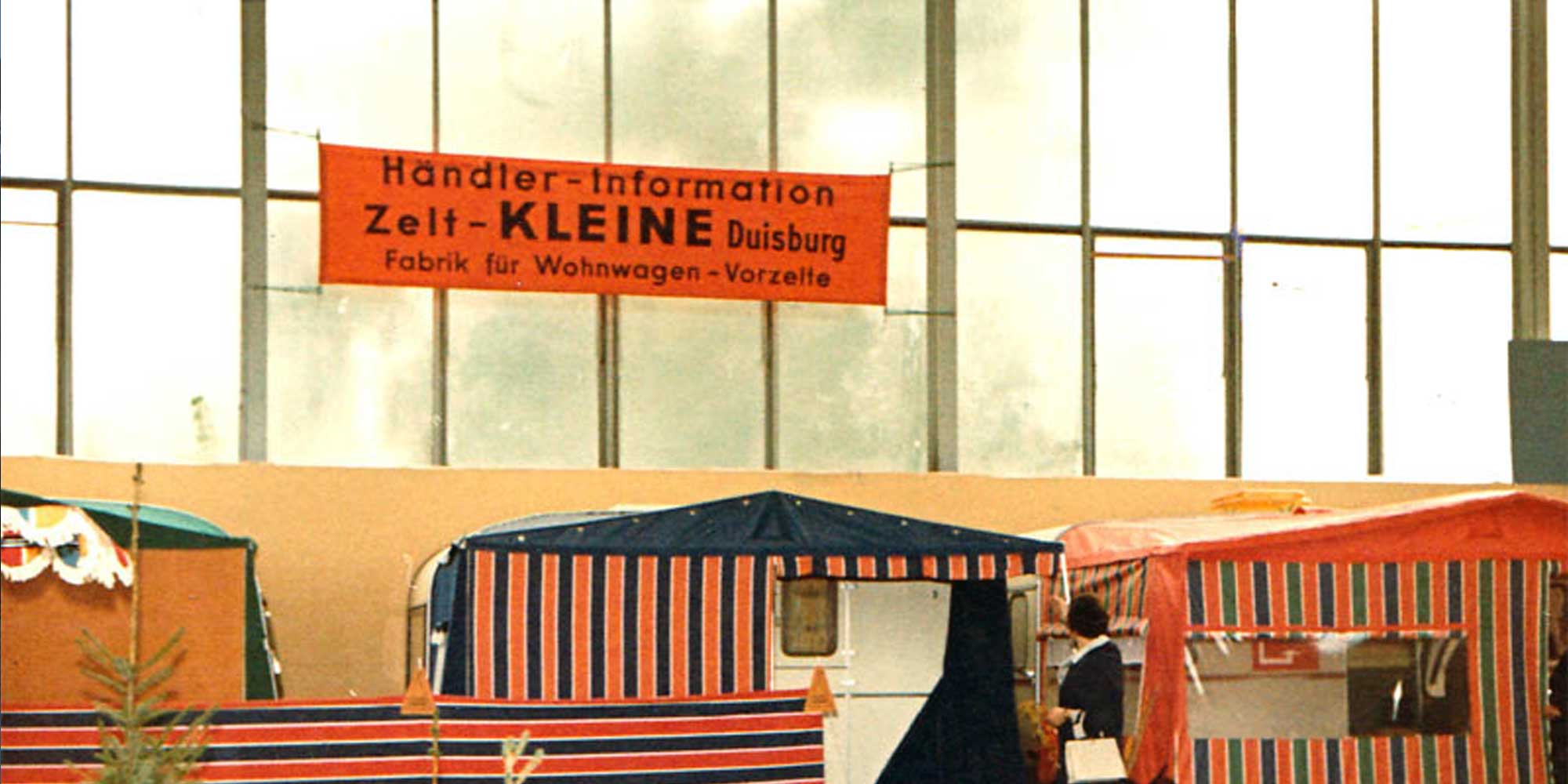 Historischer Messestand der Zeltfabrik Kleine
