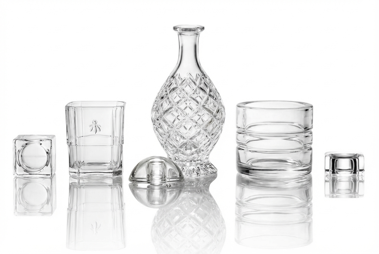 Pressglaskespeciallyser für Parfüm und Kosmetik