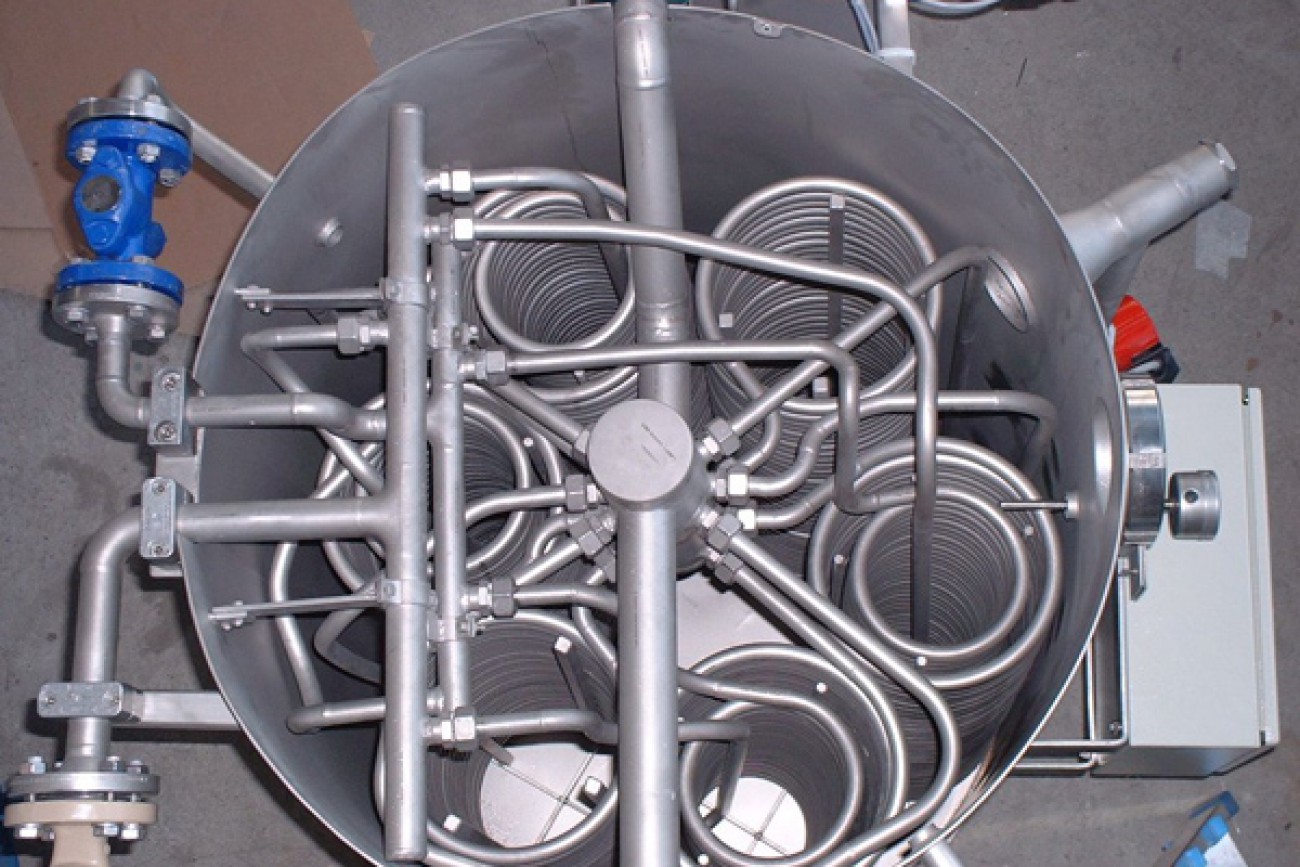 CO2-Verdampfer (2 Heizkreise, 10 Spiralen, 40 bar)