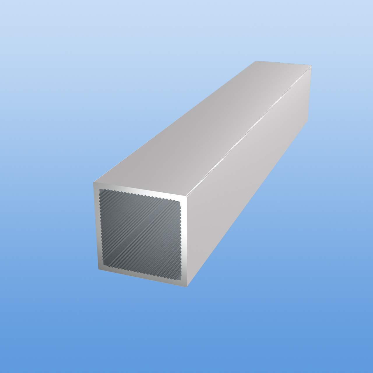 Vierkantrohr 30x30 mm, silber eloxiert