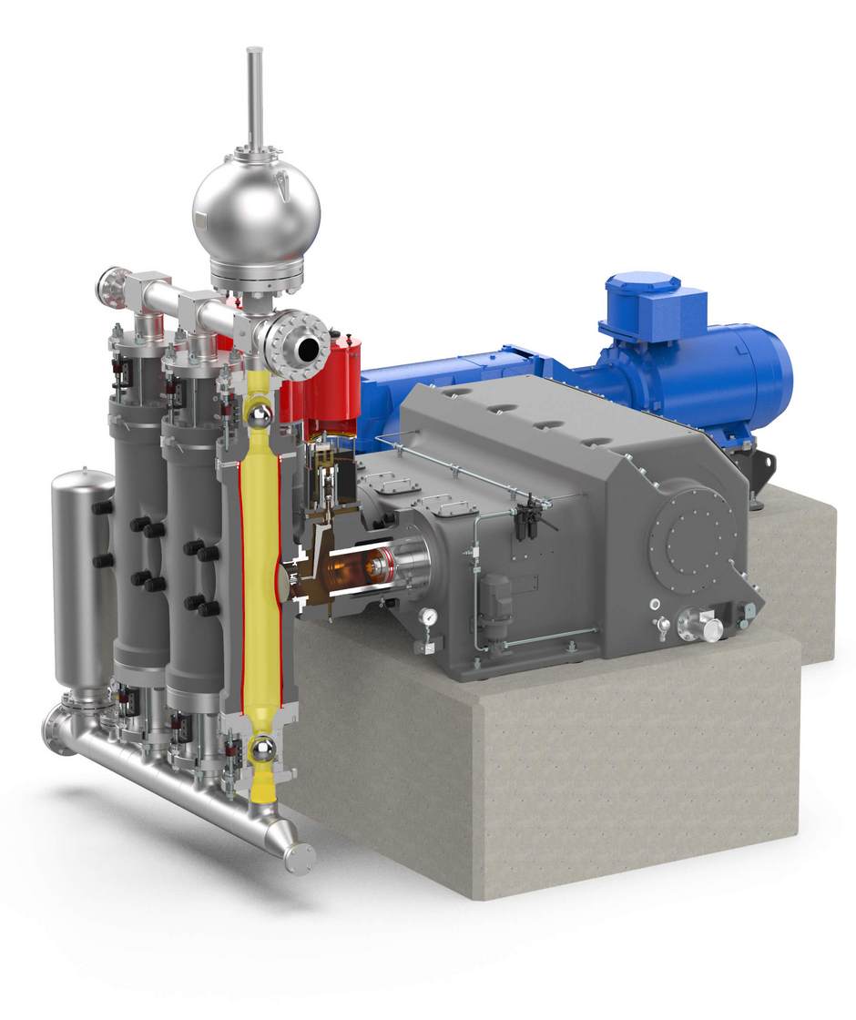 Geschnittene Ansicht der Pumpentechnik