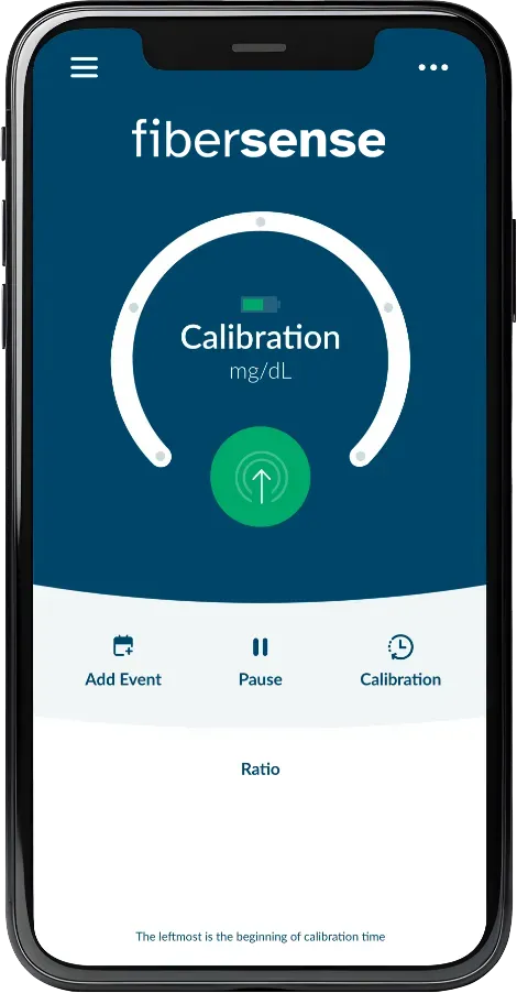 FiberSense CGM-System mit Smartphone-Integration