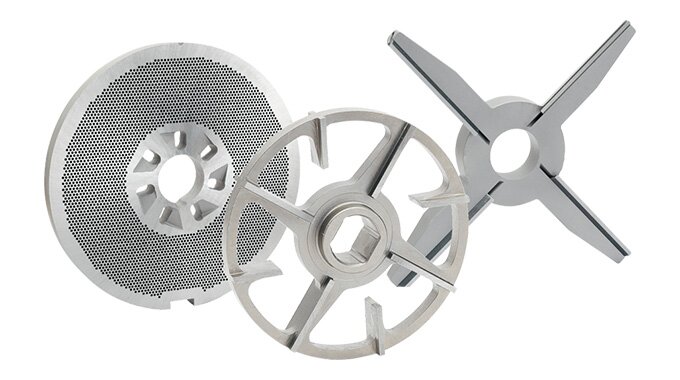 Perforated plates and grinder accessories