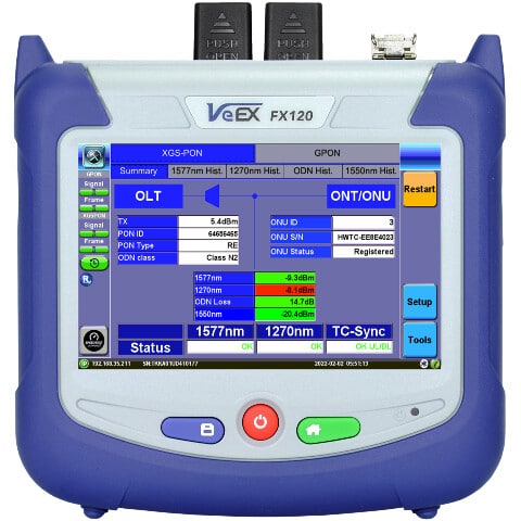VeEX FX120 XGS PON-Analyzer