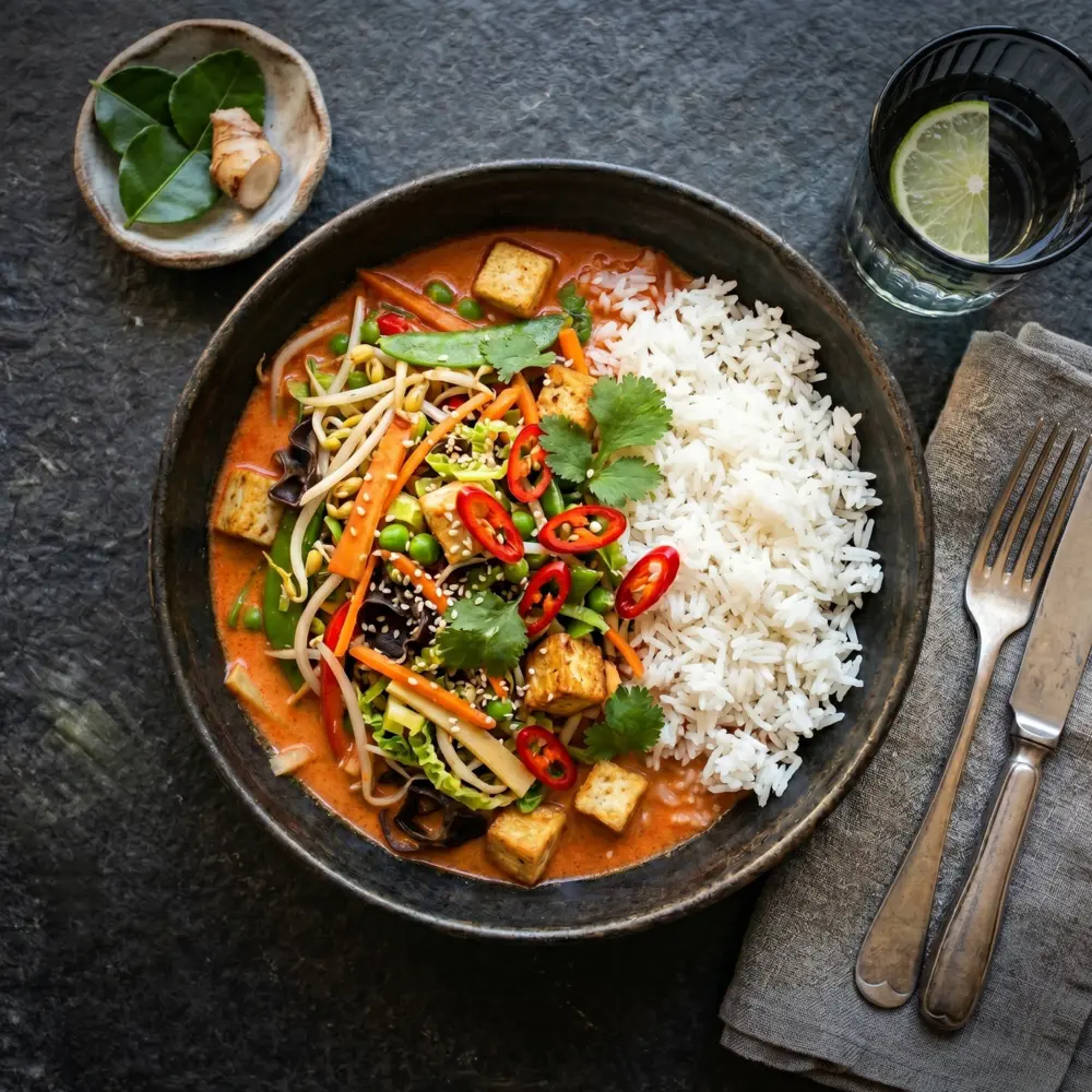 Spicy Red Thai Curry – Gericht aus dem Mana-Menü
