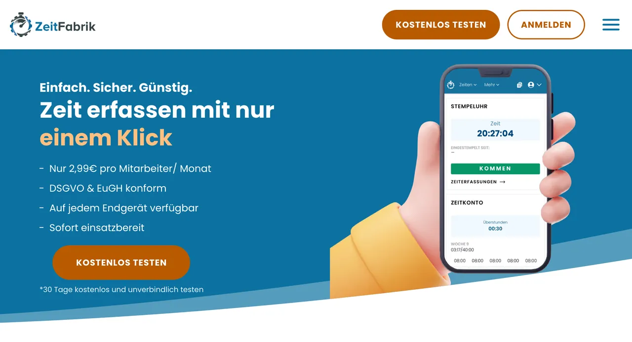 ZeitFabrik – webbasierte Zeiterfassung
