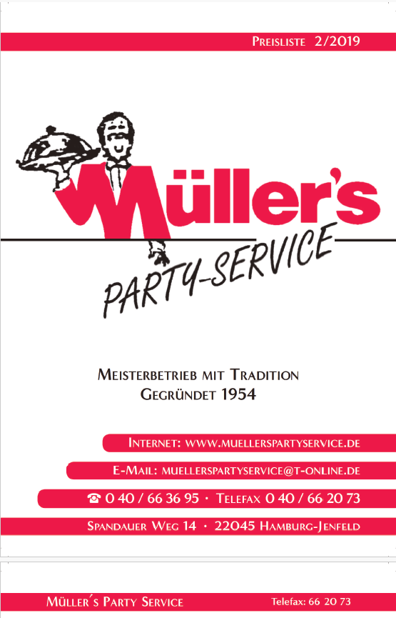 Preisliste Müller's Party-Service (490 Seiten)