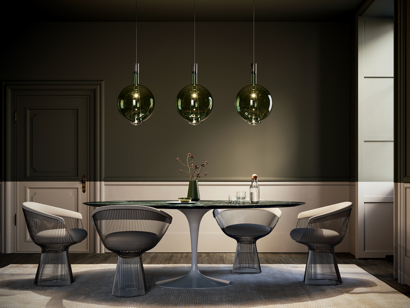 Design pendant lamp in the showroom