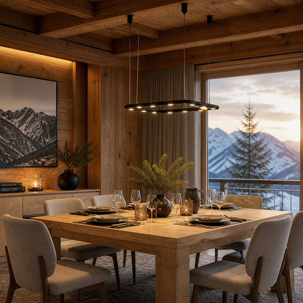 Table lamp in evening ambience