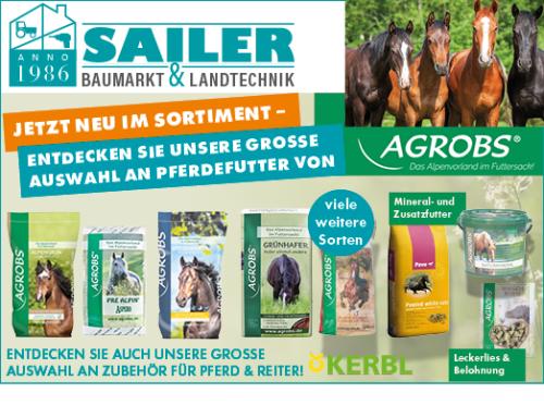 Baumarkt Landsberg mit AGROBS Pferdefutter-Sortiment