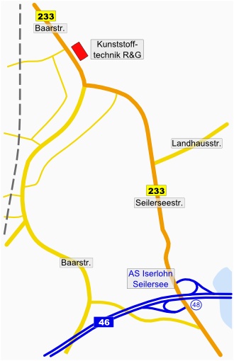 Anfahrtsskizze Standort Iserlohn, Baarstraße 206